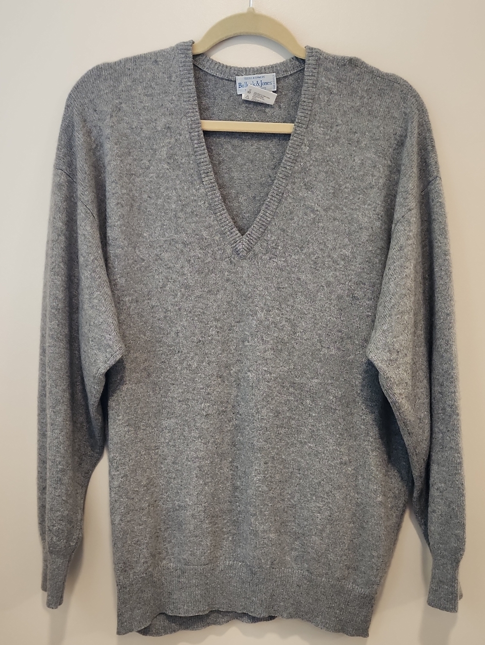 Vtg Bullock & Jones V-Neck 100% Cashmere Sweater V-Neck Made in Scotland Medium
